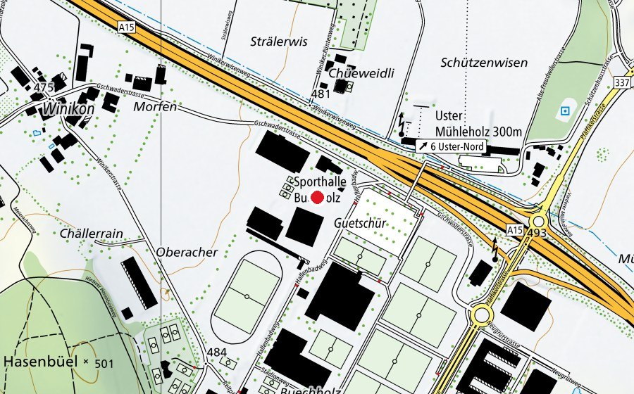 Carte indiquant l’emplacement de Skatepark Uster (Terrain de sport)