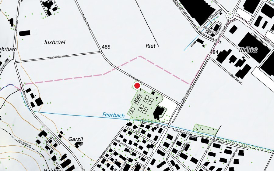 Carte indiquant l’emplacement de Skatepark Wangs (Terrain de sport)