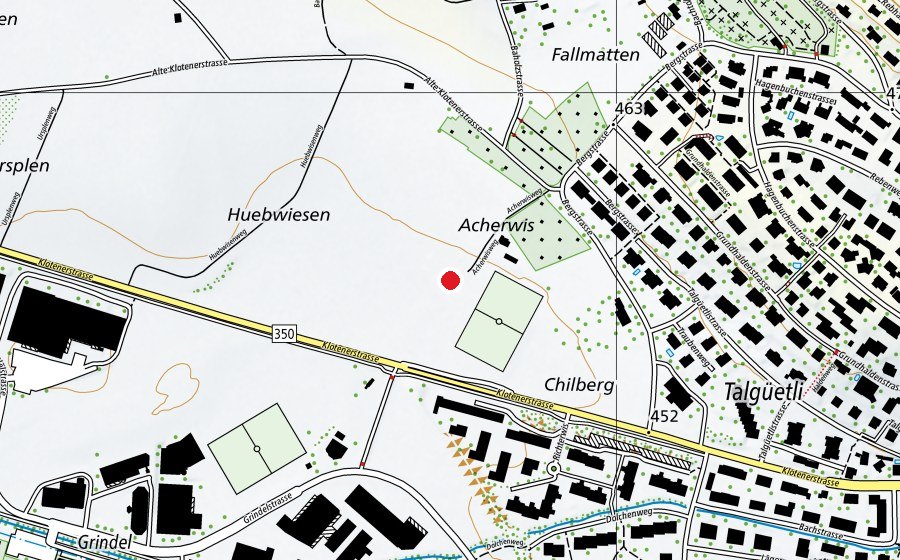 Carte indiquant l’emplacement de Skaterplatz Acherwis (Terrain de sport)