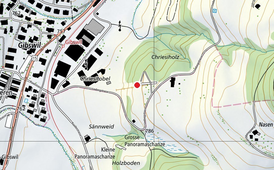 Mappa con la posizione di Skisprungschanze (Campo sportivo)