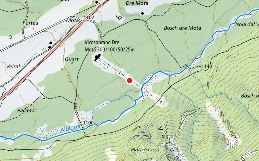 Map showing the location of Socie (Sports field)