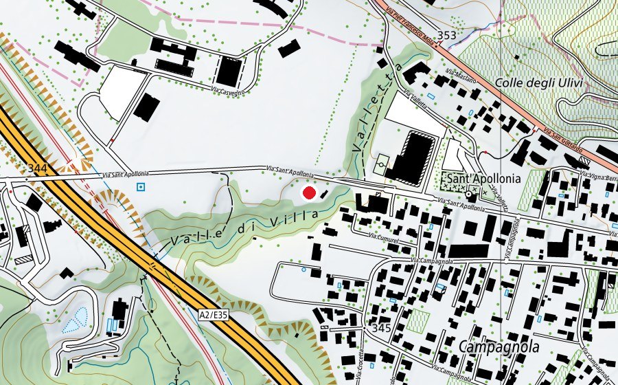 Carte indiquant l’emplacement de Società Tiro con l'Arco Mendrisiotto (Terrain de sport)