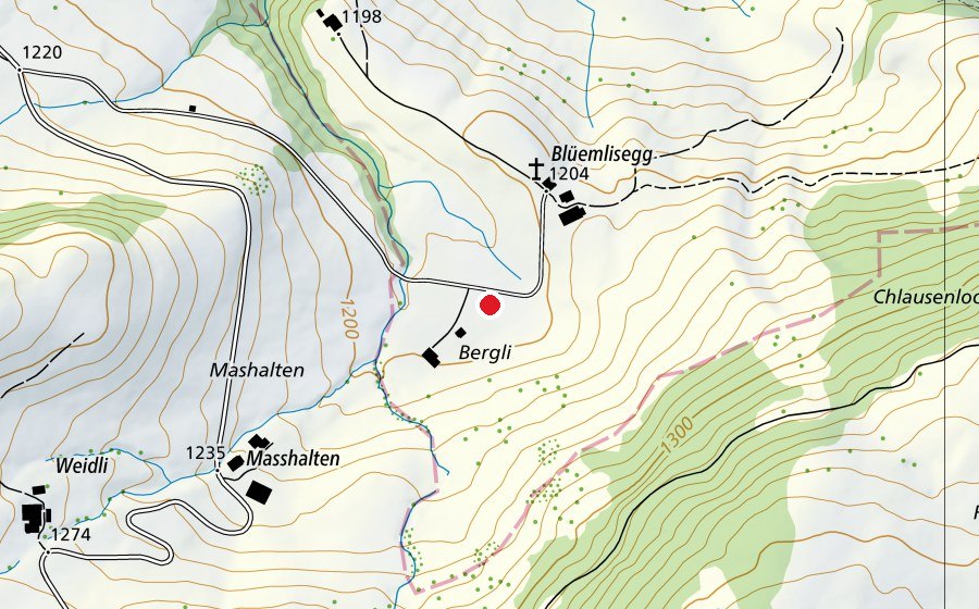 Carte indiquant l’emplacement de Spielwiese Flamberghuis (Terrain de sport)