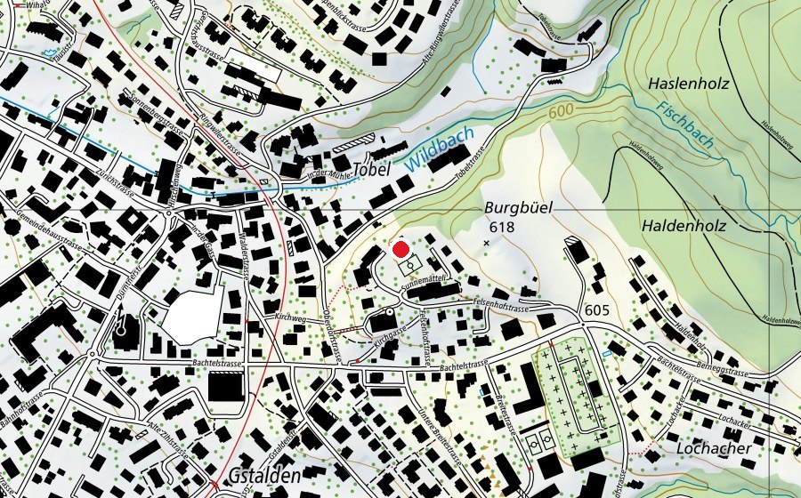 Mappa con la posizione di Spielwiese (Campo sportivo)