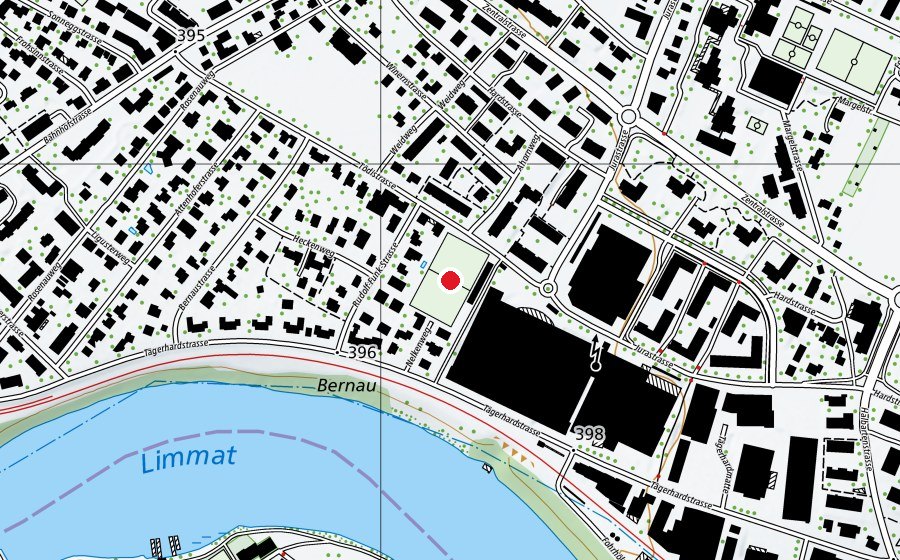 Mappa con la posizione di Sportanlage Bernau (Campo sportivo)