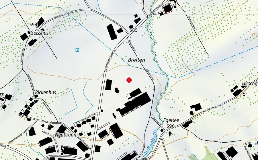 Karte mit dem Standort von Sportanlage Breiten (Sportplatz)