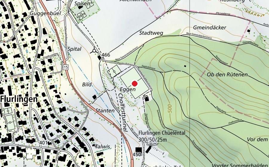 Mappa con la posizione di Sportanlage Eggen (Campo sportivo)