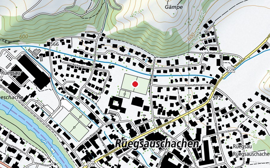 Map showing the location of Sportanlage Rüegsauschachen (Sports field)