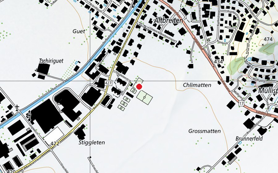 Carte indiquant l’emplacement de Sportanlage Stiggleten (Terrain de sport)