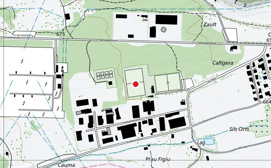 Karte mit dem Standort von Sportanlage Tuleu (Sportplatz)