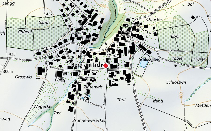 Carte indiquant l’emplacement de Sportpalatz (Terrain de sport)