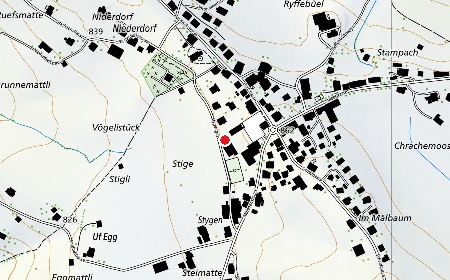 Mappa con la posizione di Sportplatz (Campo sportivo)