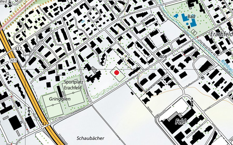 Mappa con la posizione di Sportplatz Allmend (Campo sportivo)