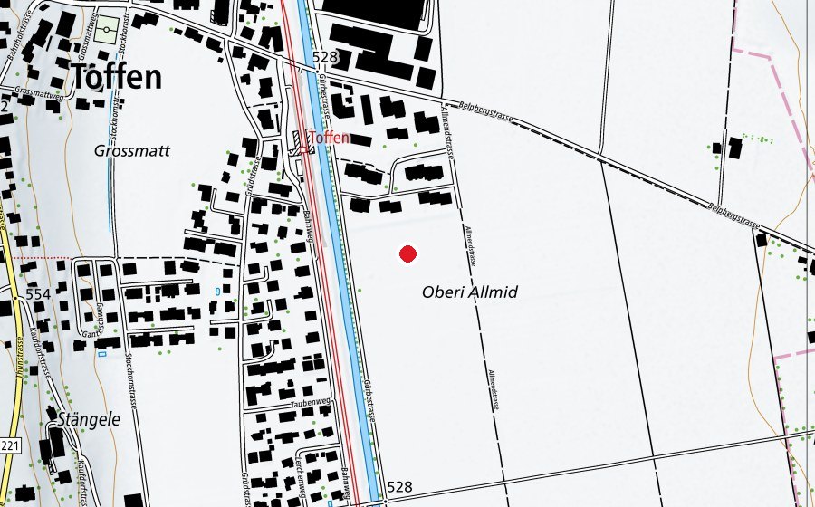 Map showing the location of Sportplatz Allmend (Sports field)