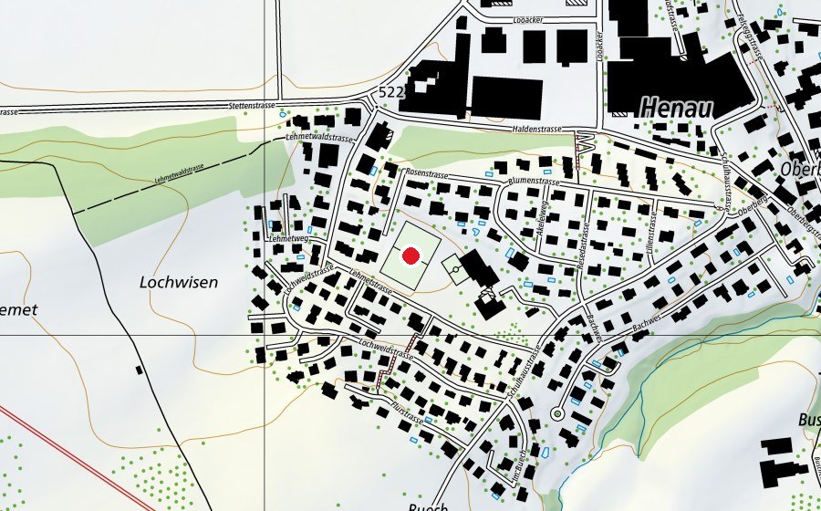 Carte indiquant l’emplacement de Sportplatz am Oberberg (Terrain de sport)