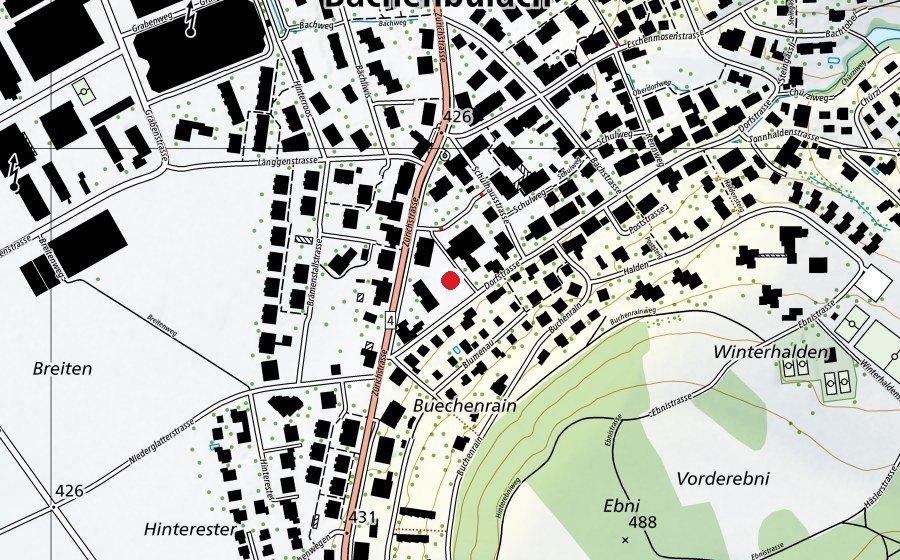 Mappa con la posizione di Sportplatz (Campo sportivo)