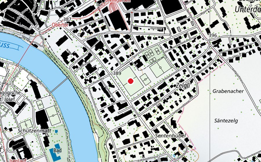 Map showing the location of Sportplatz Bärenmatt (Sports field)