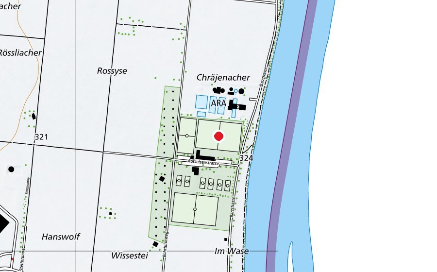 Karte mit dem Standort von Sportplatz Barz (Sportplatz)