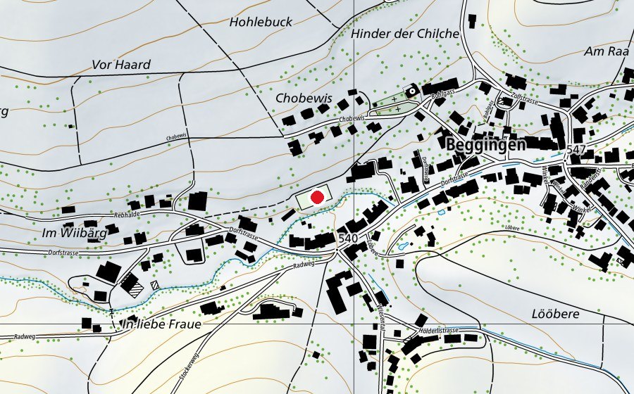 Mappa con la posizione di Sportplatz (Campo sportivo)