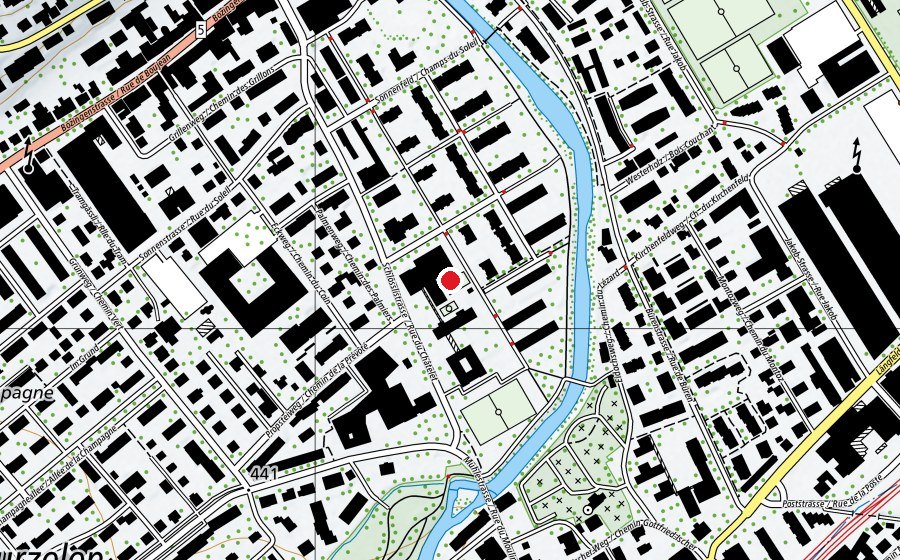 Mappa con la posizione di Sportplatz (Campo sportivo)