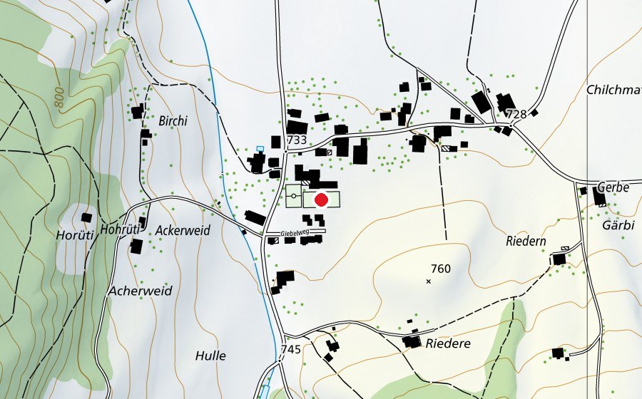Carte indiquant l’emplacement de Sportplatz (Terrain de sport)