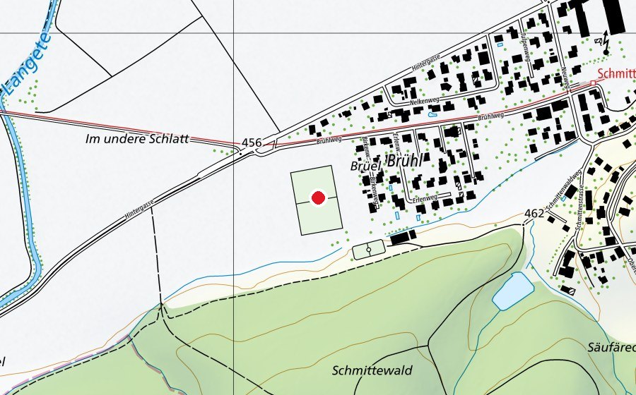 Karte mit dem Standort von Sportplatz Brühl (Sportplatz)