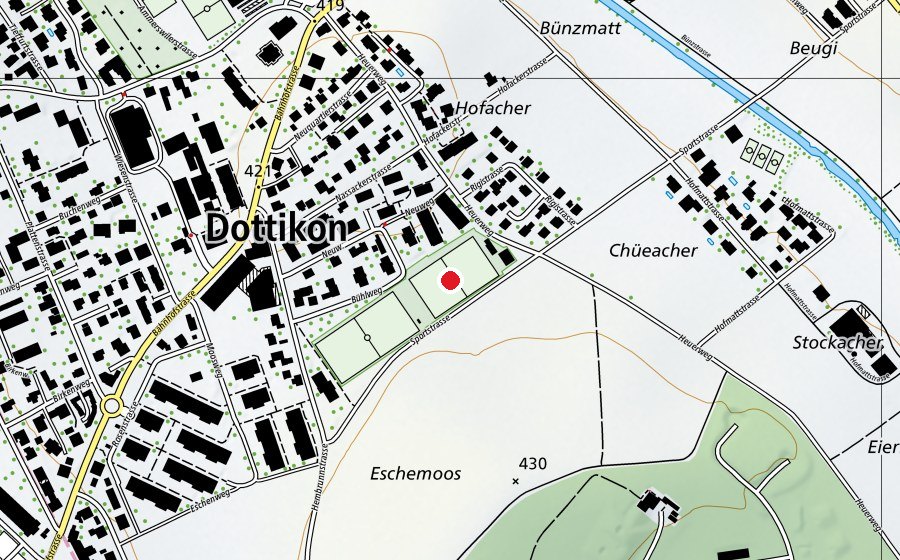 Karte mit dem Standort von Sportplatz Eschenmoos (Sportplatz)