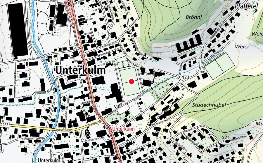 Carte indiquant l’emplacement de Sportplatz Färberacker (Terrain de sport)