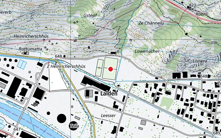 Karte mit dem Standort von Sportplatz Finnenbach (Sportplatz)