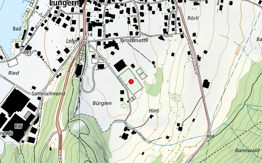 Karte mit dem Standort von Sportplatz Grossmatt (Sportplatz)