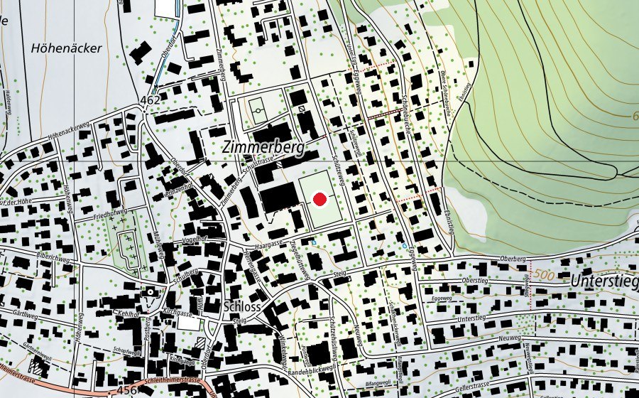 Carte indiquant l’emplacement de Sportplatz Haargasse (Terrain de sport)