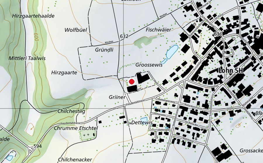 Mappa con la posizione di Sportplatz / Hartplatz (Campo sportivo)