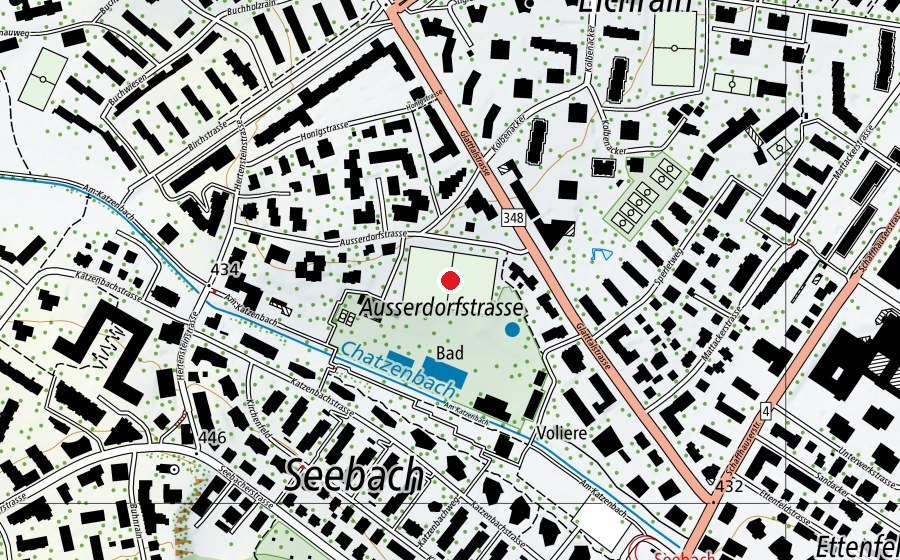 Karte mit dem Standort von Sportplatz Katzenbach (Sportplatz)
