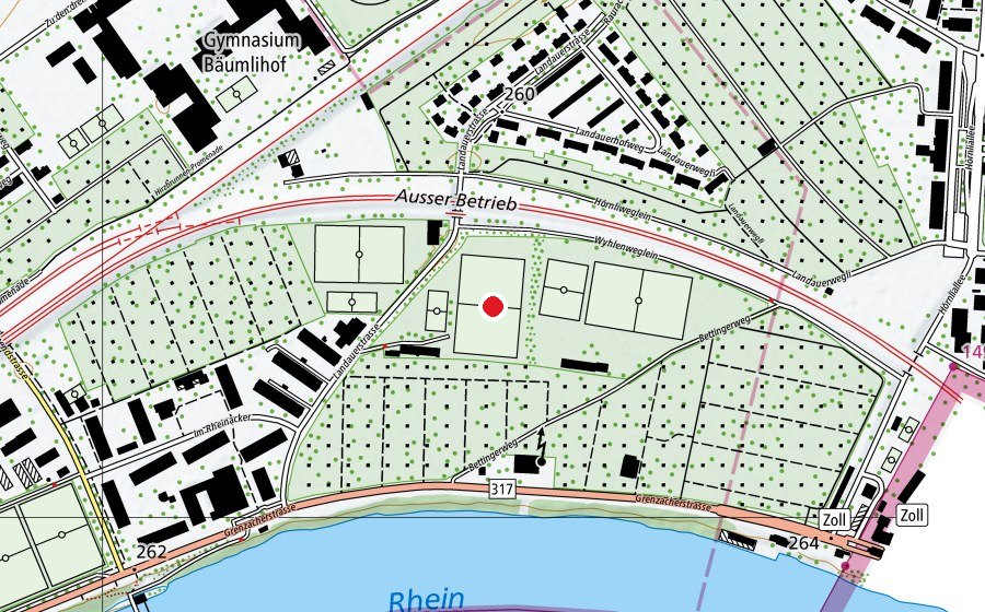 Carte indiquant l’emplacement de Sportplatz Landauer (Terrain de sport)