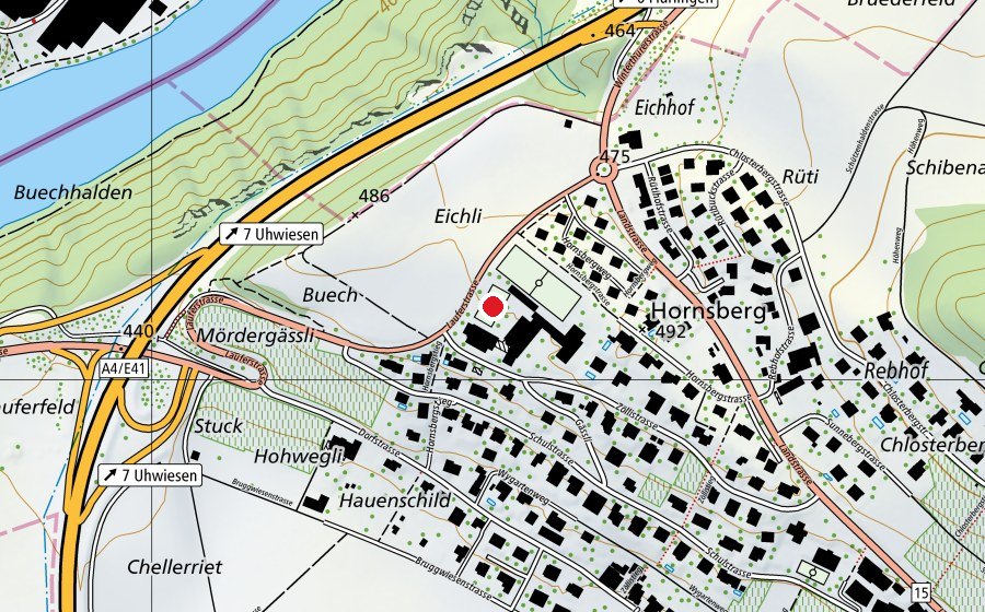 Carte indiquant l’emplacement de Sportplatz (Terrain de sport)