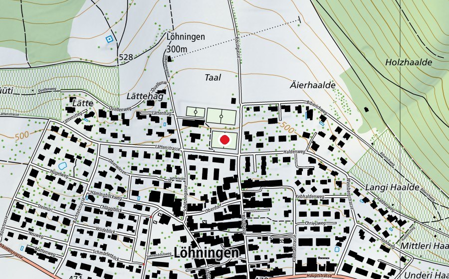 Carte indiquant l’emplacement de Sportplatz (Terrain de sport)