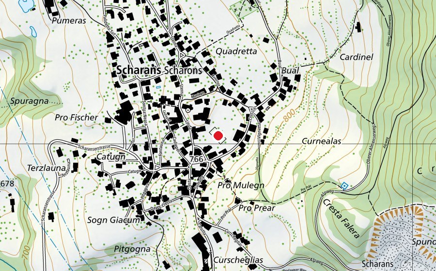 Mappa con la posizione di Sportplatz (Campo sportivo)