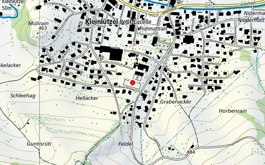 Map showing the location of Sportplatz Schulhaus Eich (Sports field)