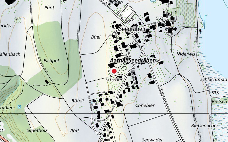 Karte mit dem Standort von Sportplatz (Sportplatz)