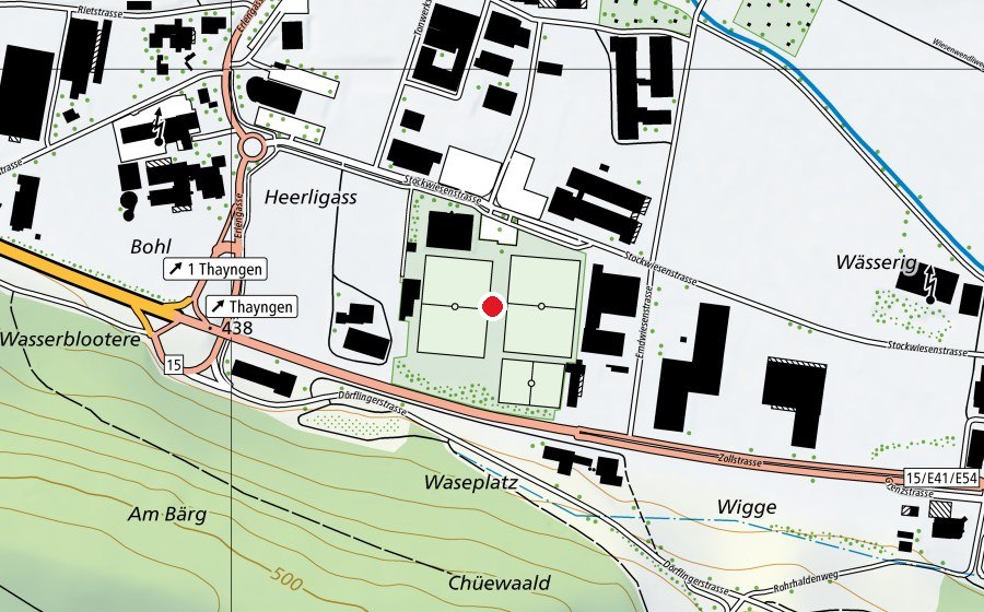 Mappa con la posizione di Sportplatz Stockwiesen (Campo sportivo)
