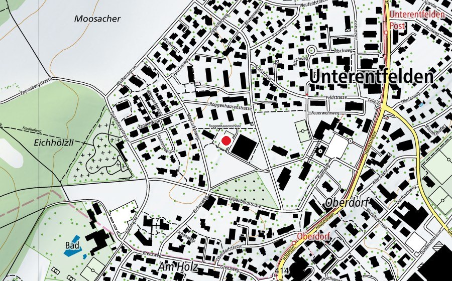 Carte indiquant l’emplacement de Sportplatz (Terrain de sport)