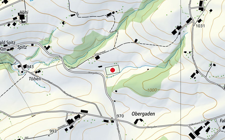 Karte mit dem Standort von Sportplatz Wald (Sportplatz)