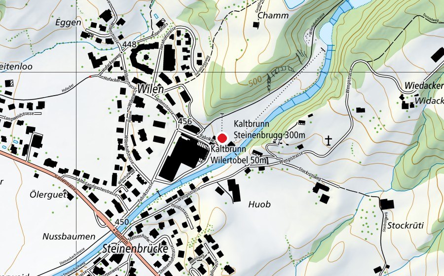Karte mit dem Standort von Sportschützen Kaltbrunn (Sportplatz)