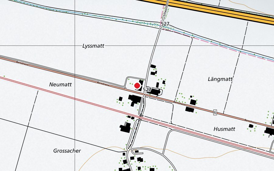 Map showing the location of Sportschützen Schwanden (Sports field)