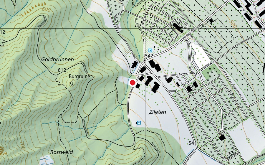 Map showing the location of Sportschützengesellschaft Wiedikon (Sports field)