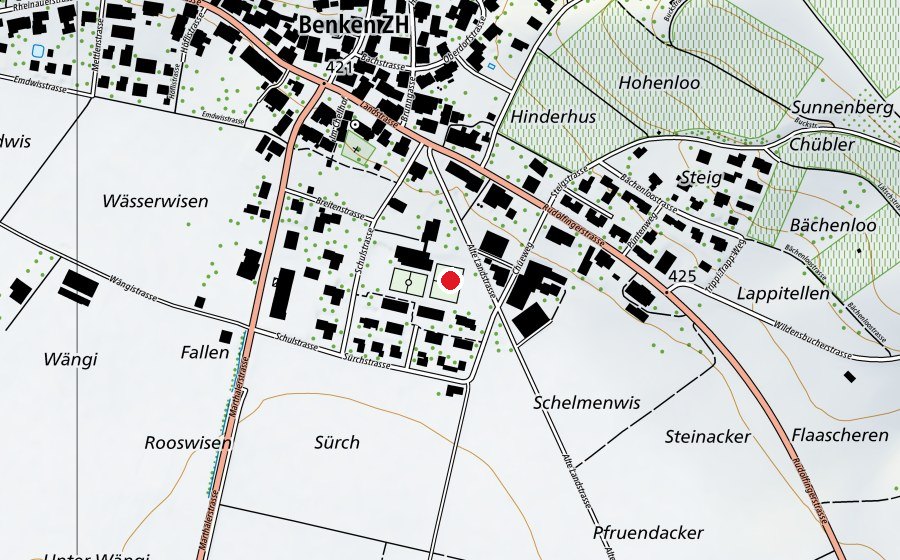 Karte mit dem Standort von Sportwiese (Sportplatz)