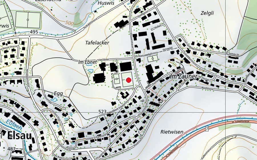 Mappa con la posizione di Sportwiese (Campo sportivo)