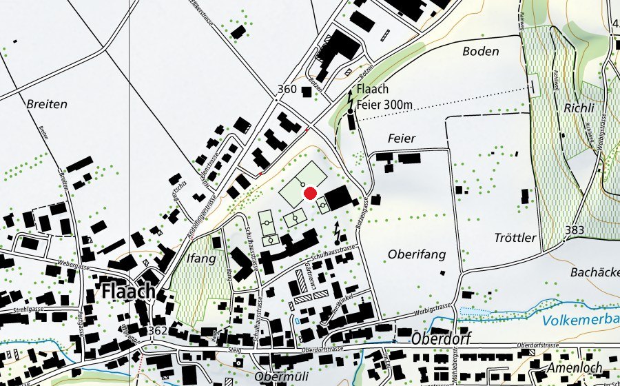 Karte mit dem Standort von Sportwiese (Sportplatz)