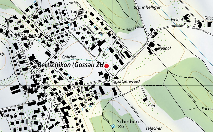 Carte indiquant l’emplacement de Sportwiese (Terrain de sport)