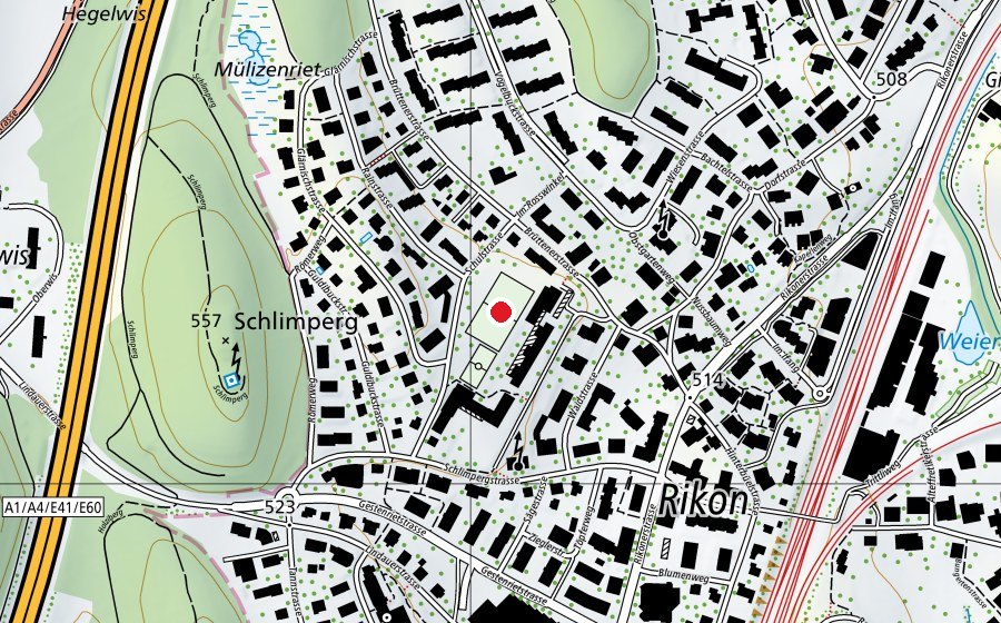 Carte indiquant l’emplacement de Sportwiese (Terrain de sport)
